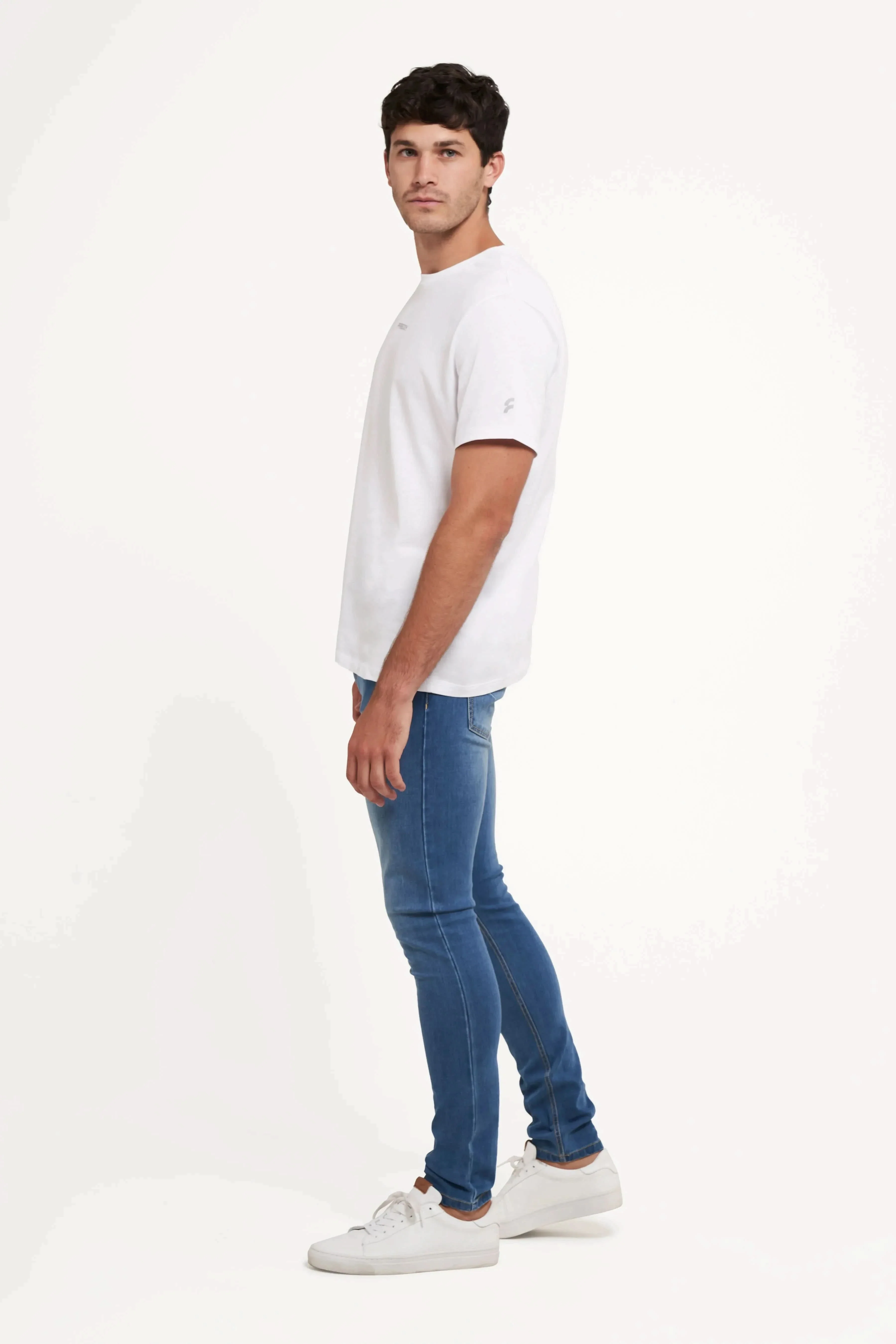 Freddy Men’s Jeans - Coastal Blue with Beige Stitching - Image 5