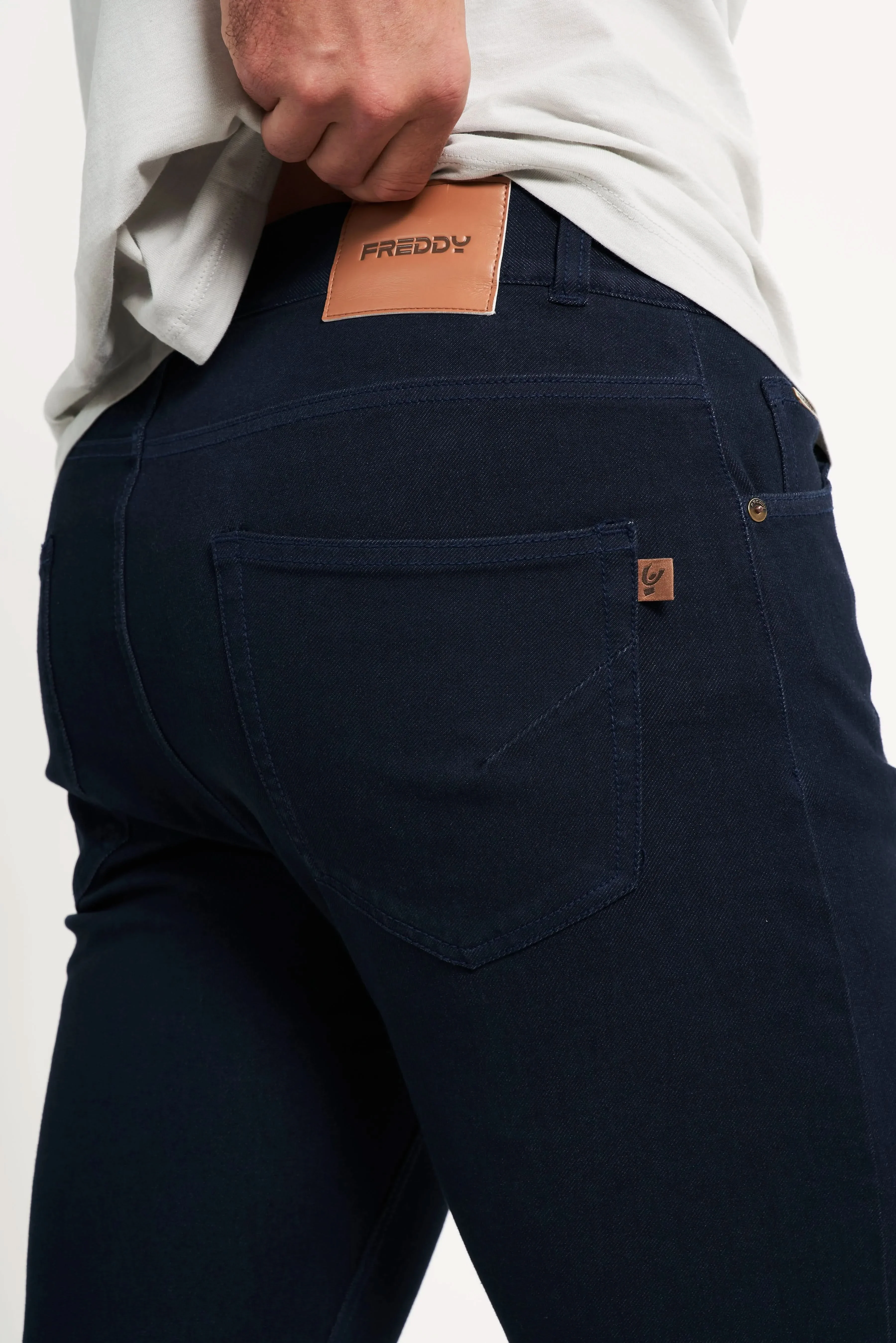Freddy Men’s Jeans - Deep Navy with Navy Stitching - Image 5