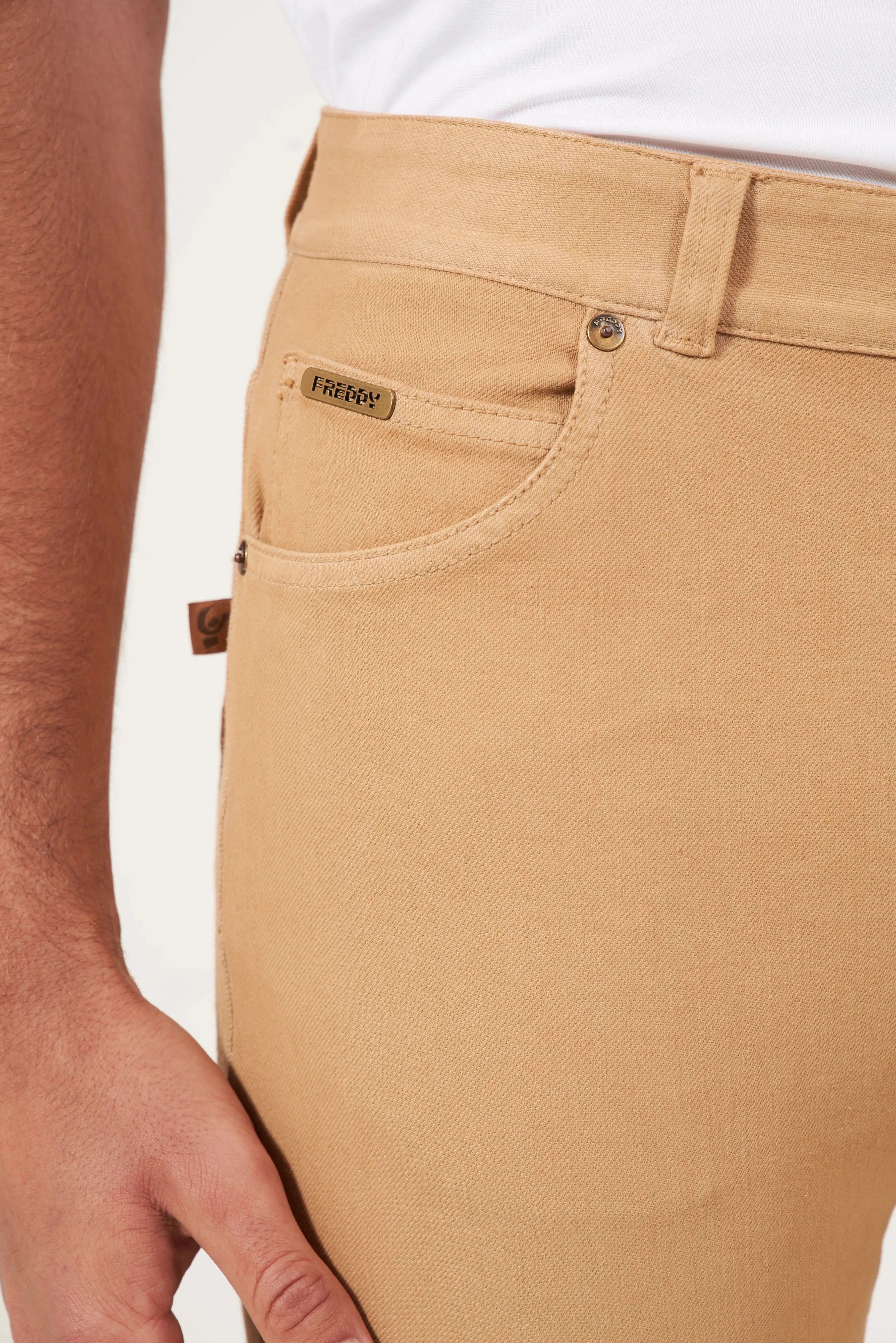 Freddy Men’s Jeans - Desert Tan with Tan Stitching - Image 6
