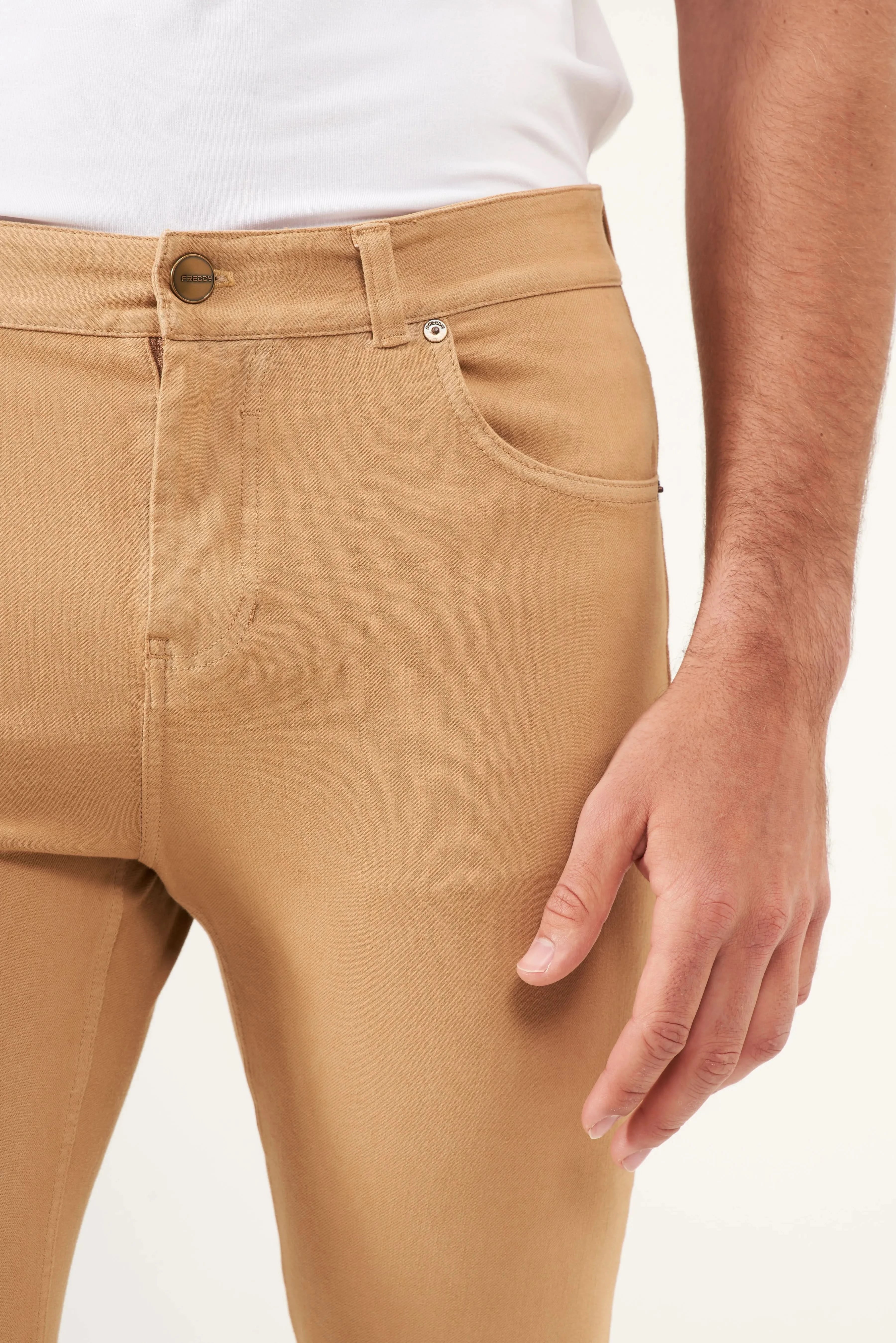 Freddy Men’s Jeans - Desert Tan with Tan Stitching - Image 7