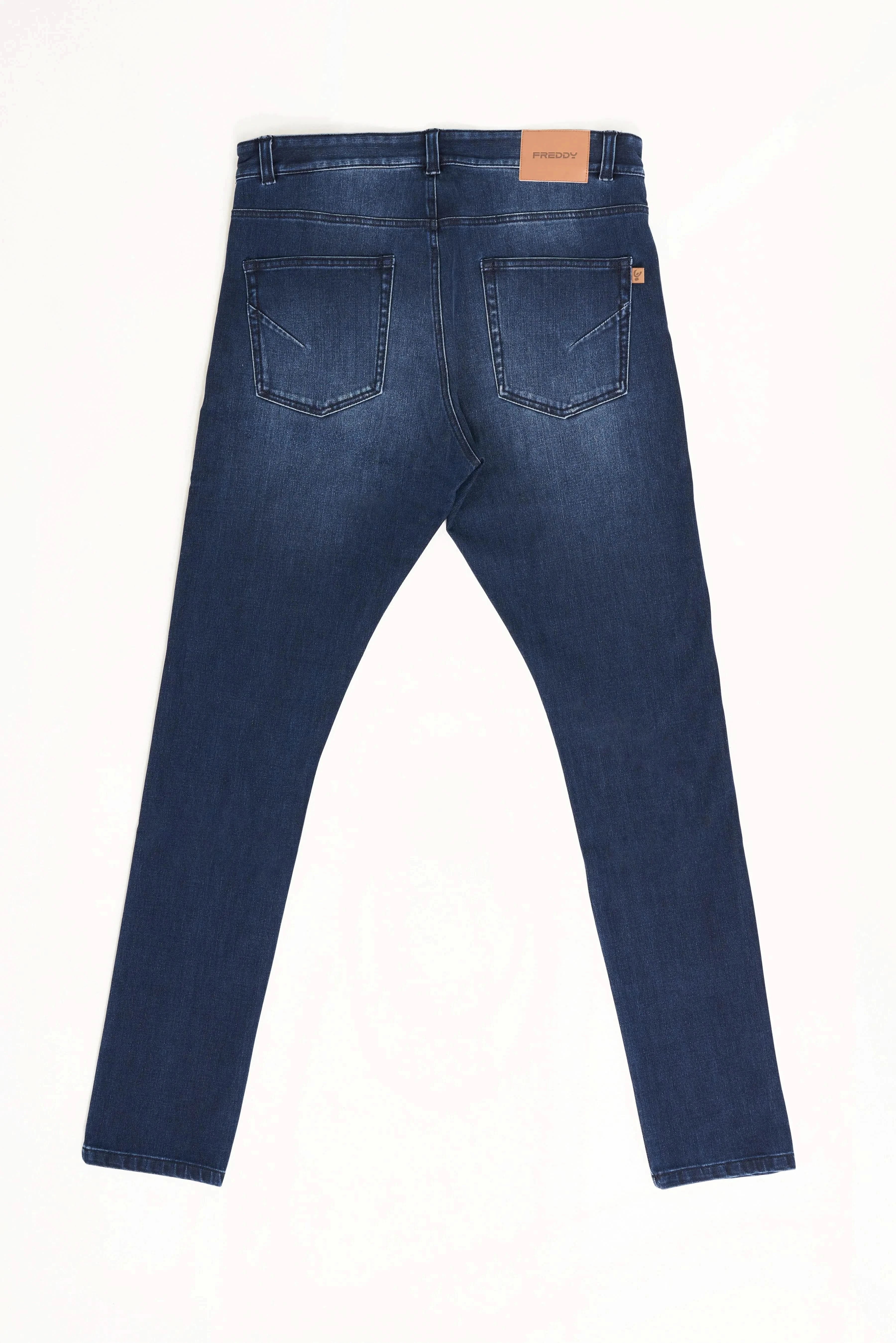 Freddy Men’s Jeans - Indigo Blue with Blue Stitching - Image 11