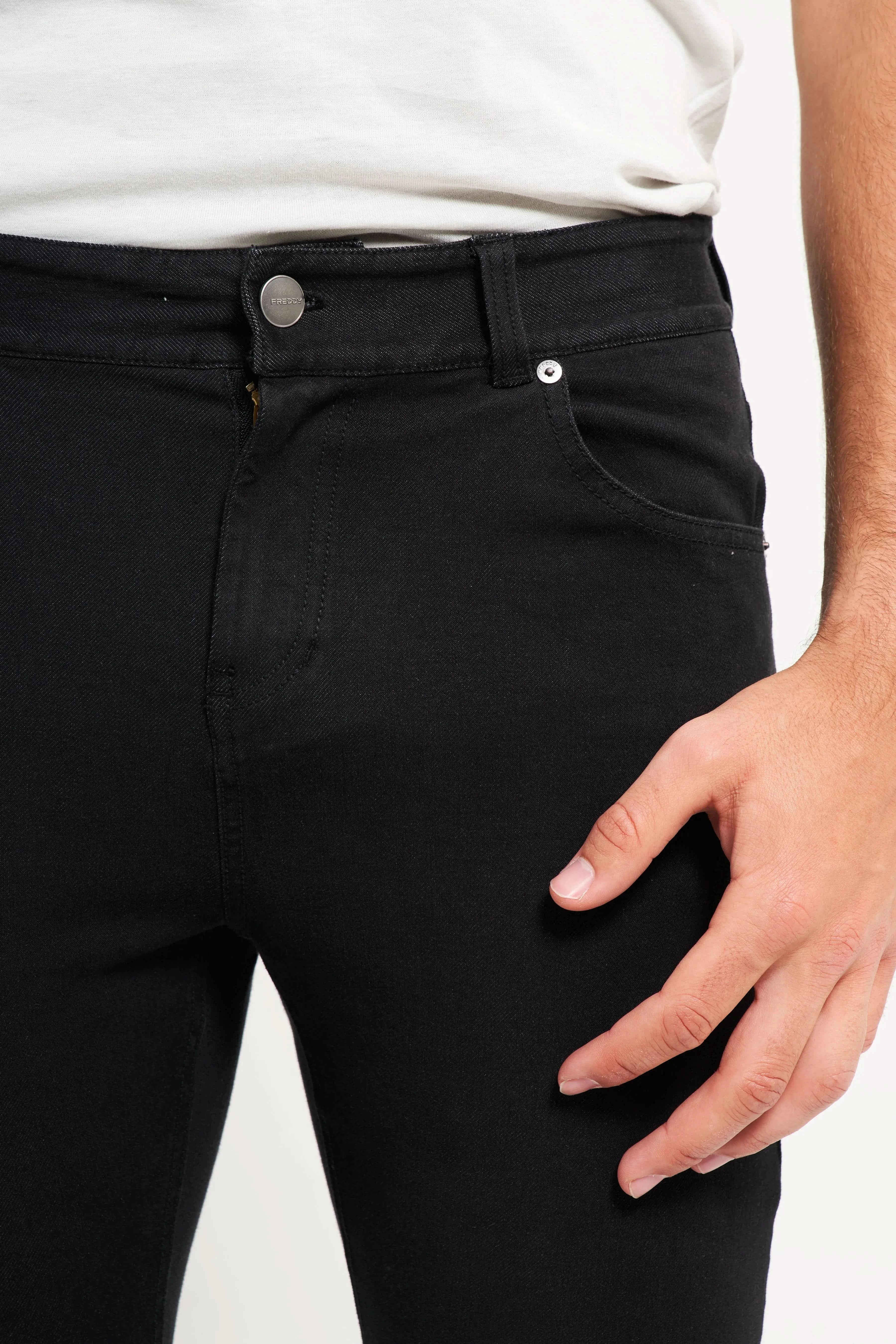 Freddy Men’s Jeans - Jet Black with Black Stitching - Image 6