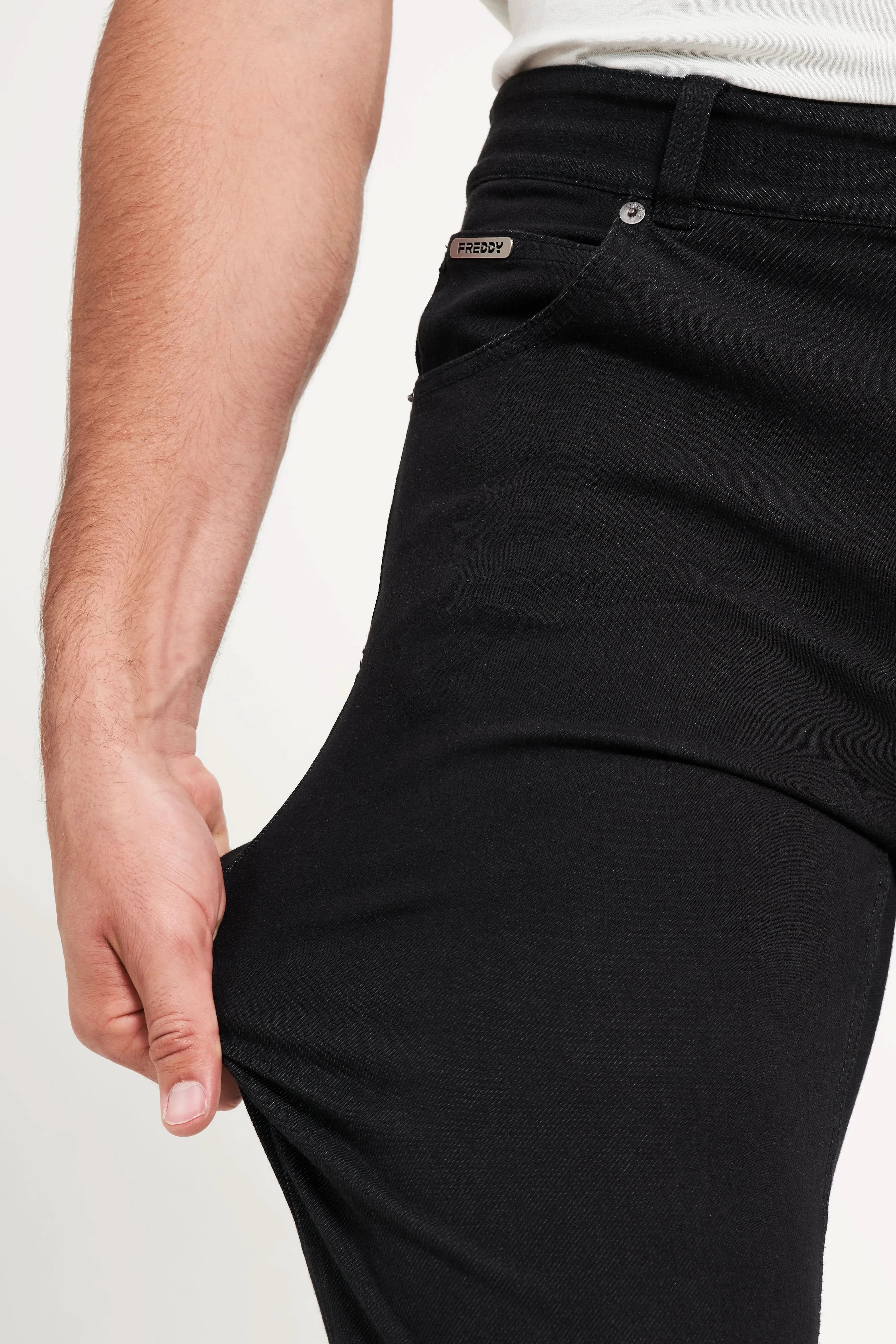 Freddy Men’s Jeans - Jet Black with Black Stitching - Image 7