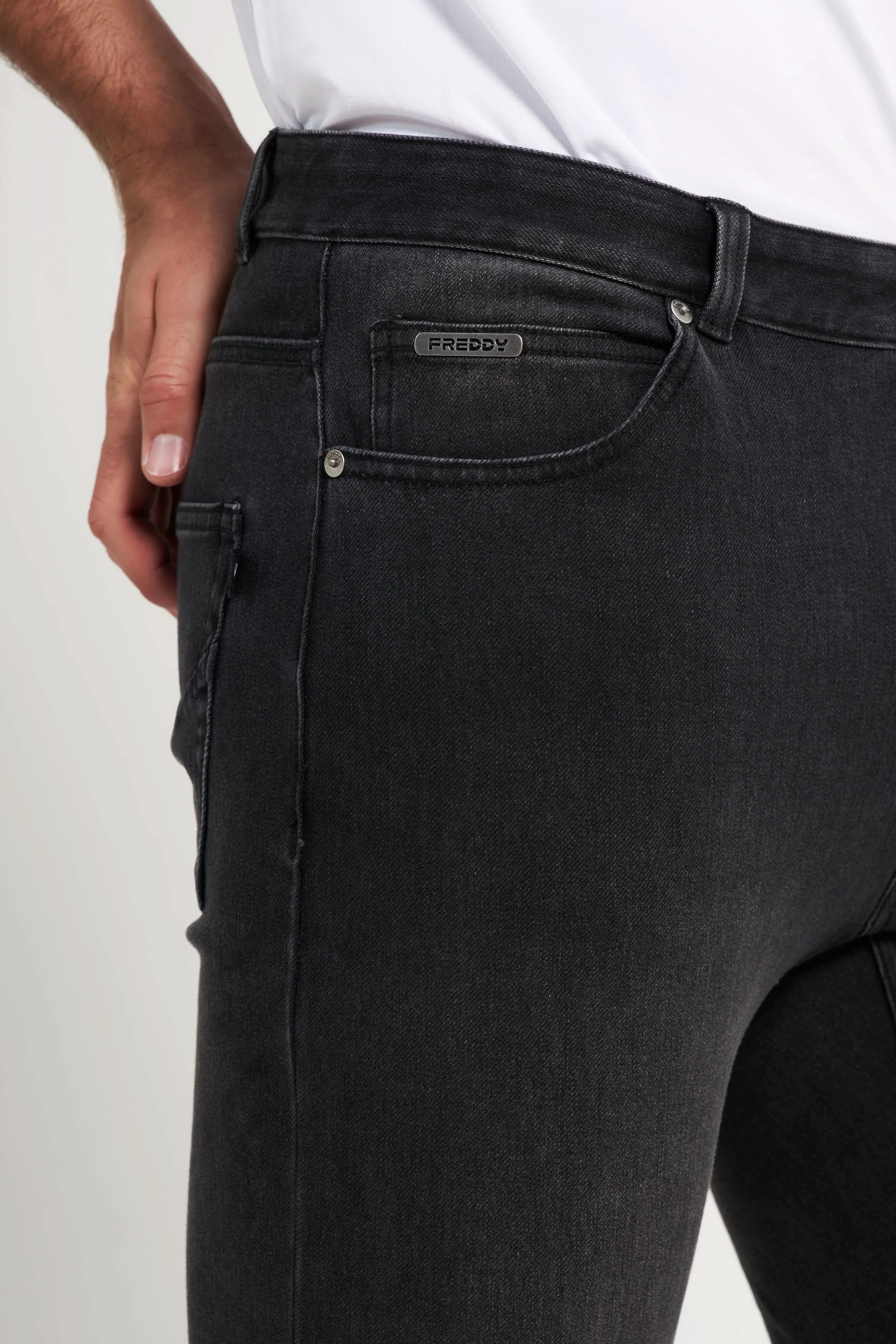 Freddy Men’s Jeans - Midnight Black with Black Stitching - Image 7