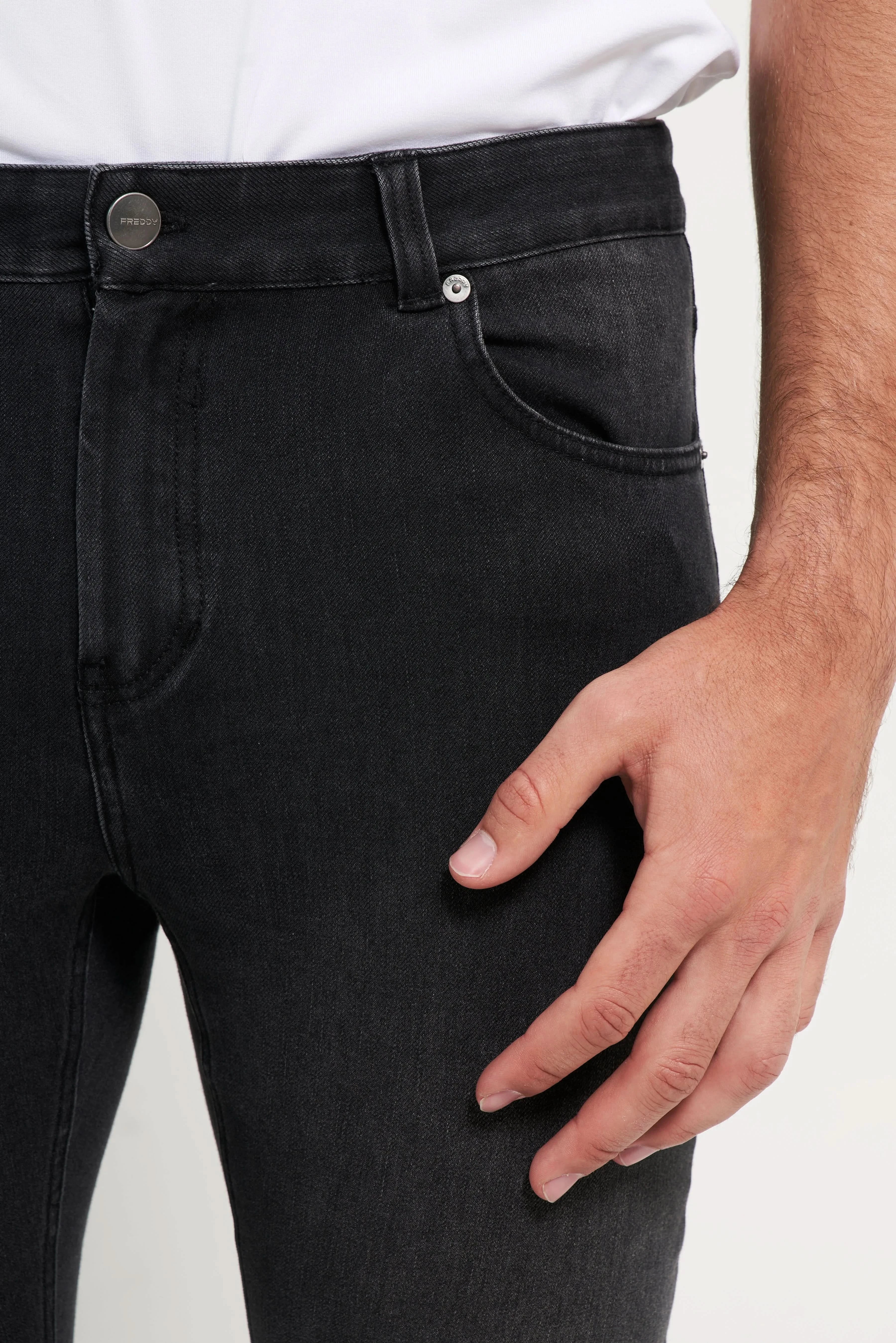 Freddy Men’s Jeans - Midnight Black with Black Stitching - Image 8