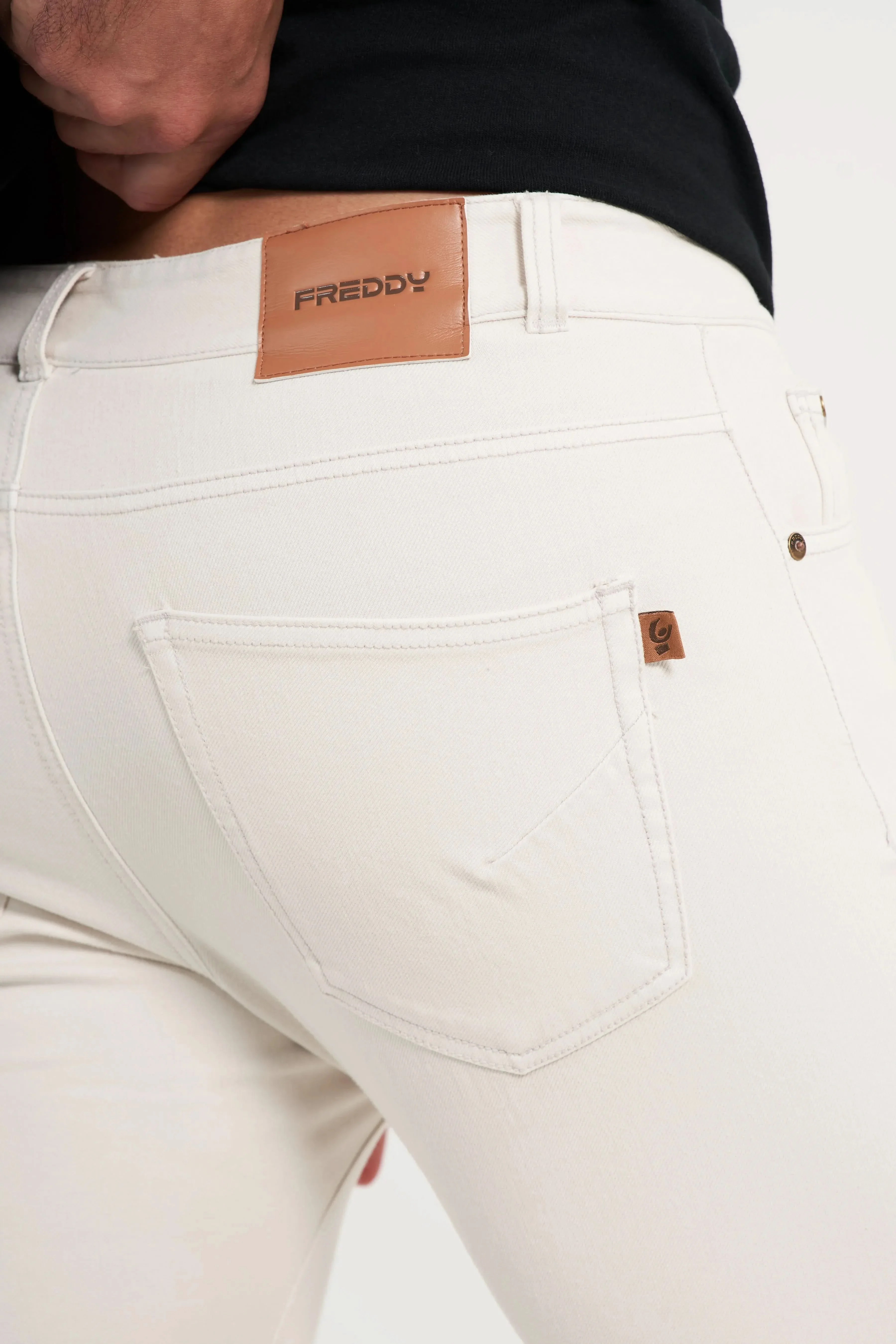 Freddy Men’s Jeans - Sandstone with Beige Stitching - Image 5