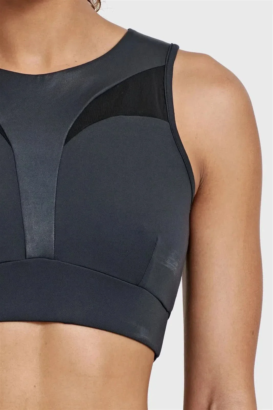 Sports Crop with Mesh Back - Black - Image 9