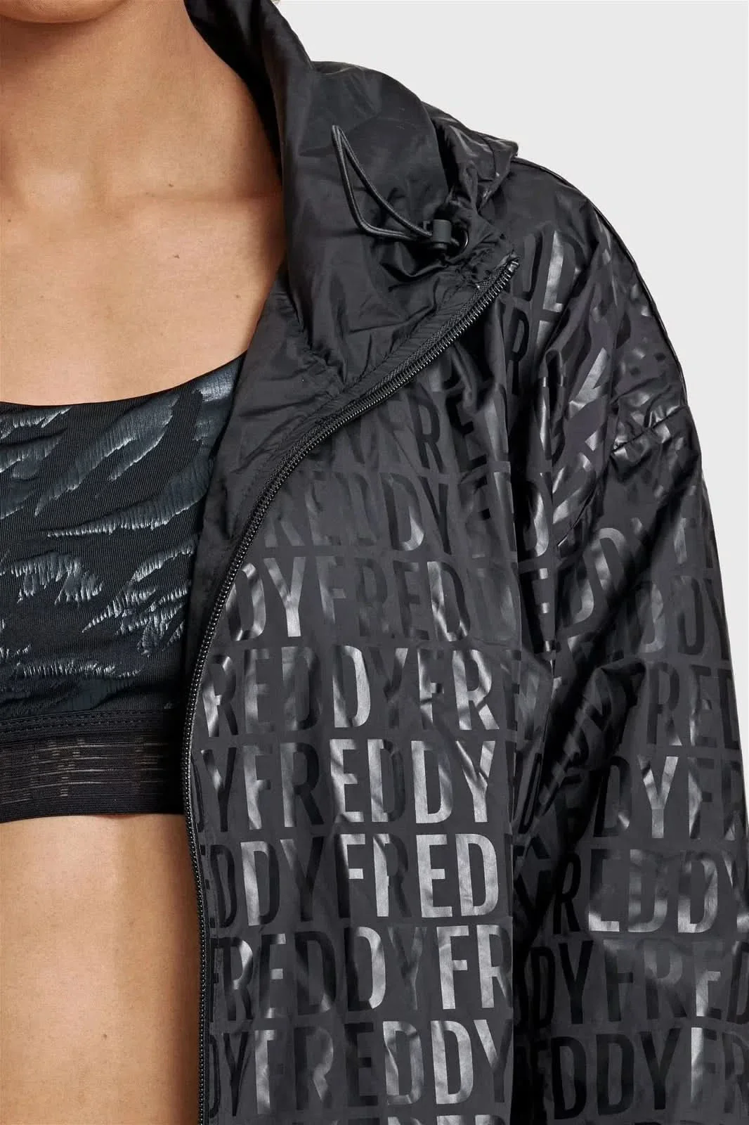 Sports Jacket with Freddy Print - Black - Image 6