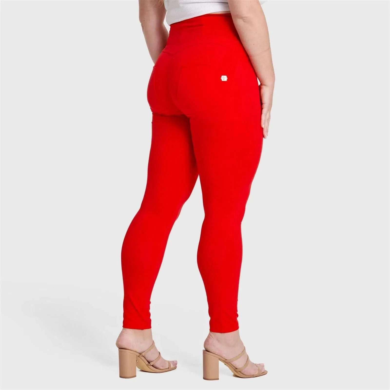 WRUP Curvy Fashion - Zip High Waisted - Full Length - Red - Image 3