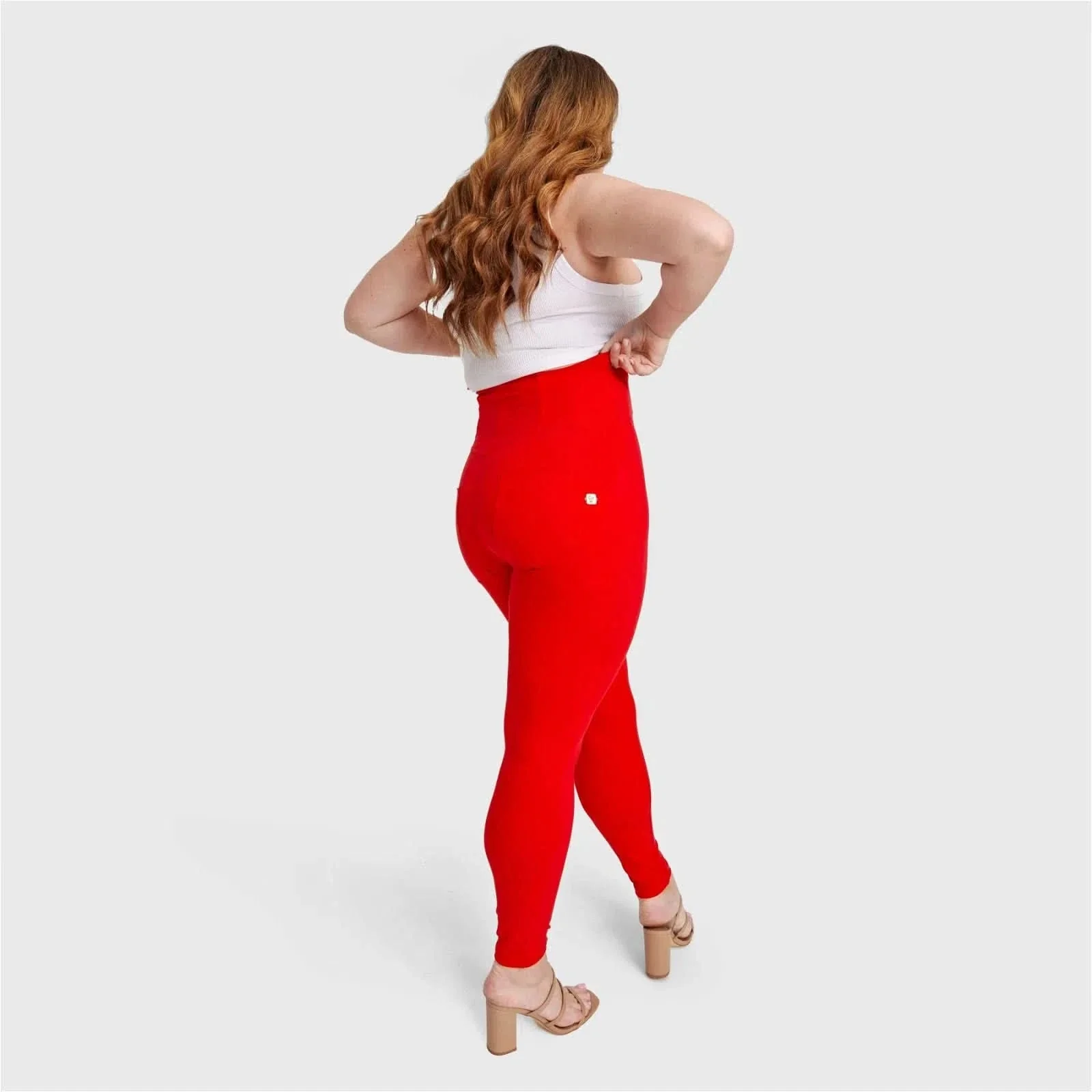 WRUP Curvy Fashion - Zip High Waisted - Full Length - Red - Image 4