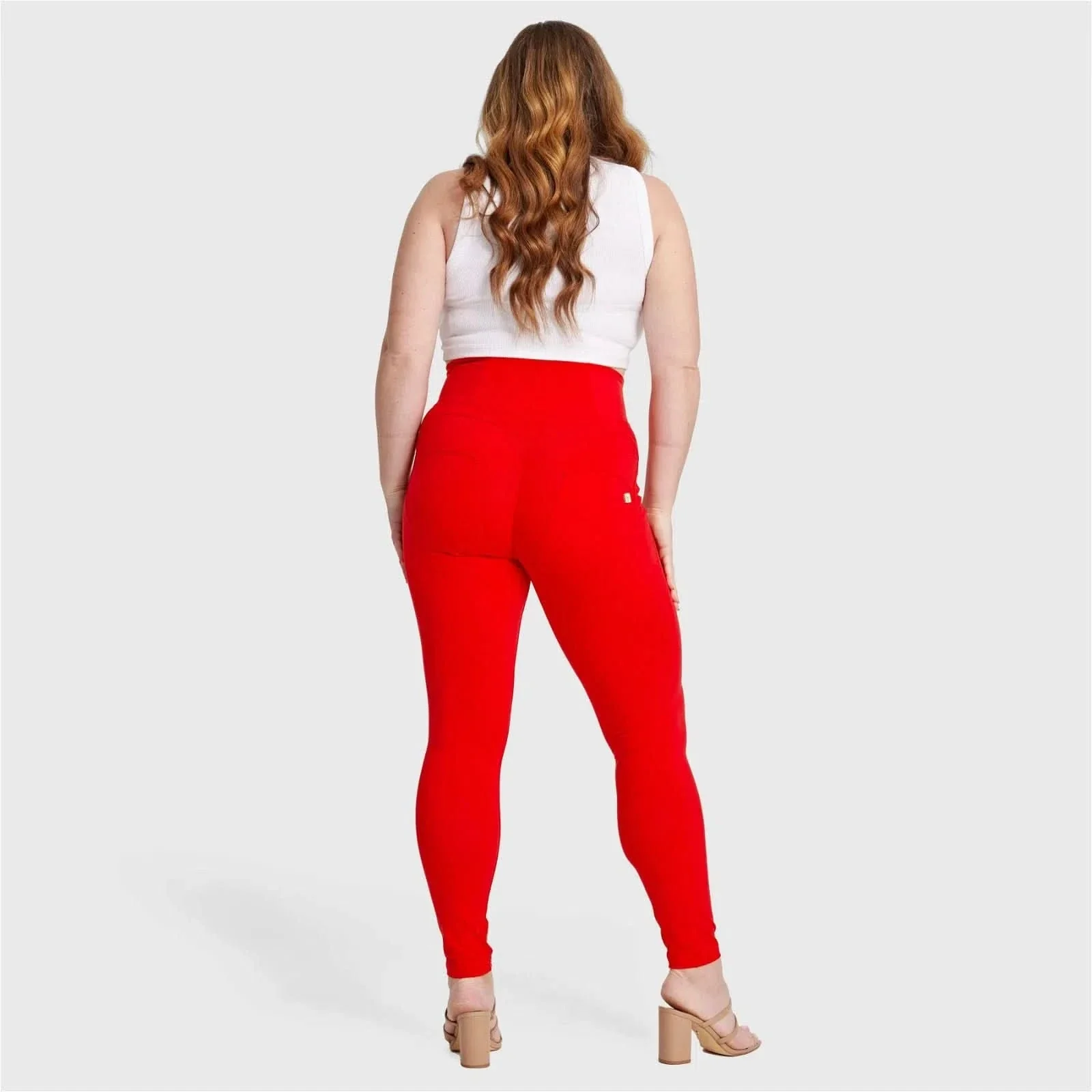 WRUP Curvy Fashion - Zip High Waisted - Full Length - Red - Image 7