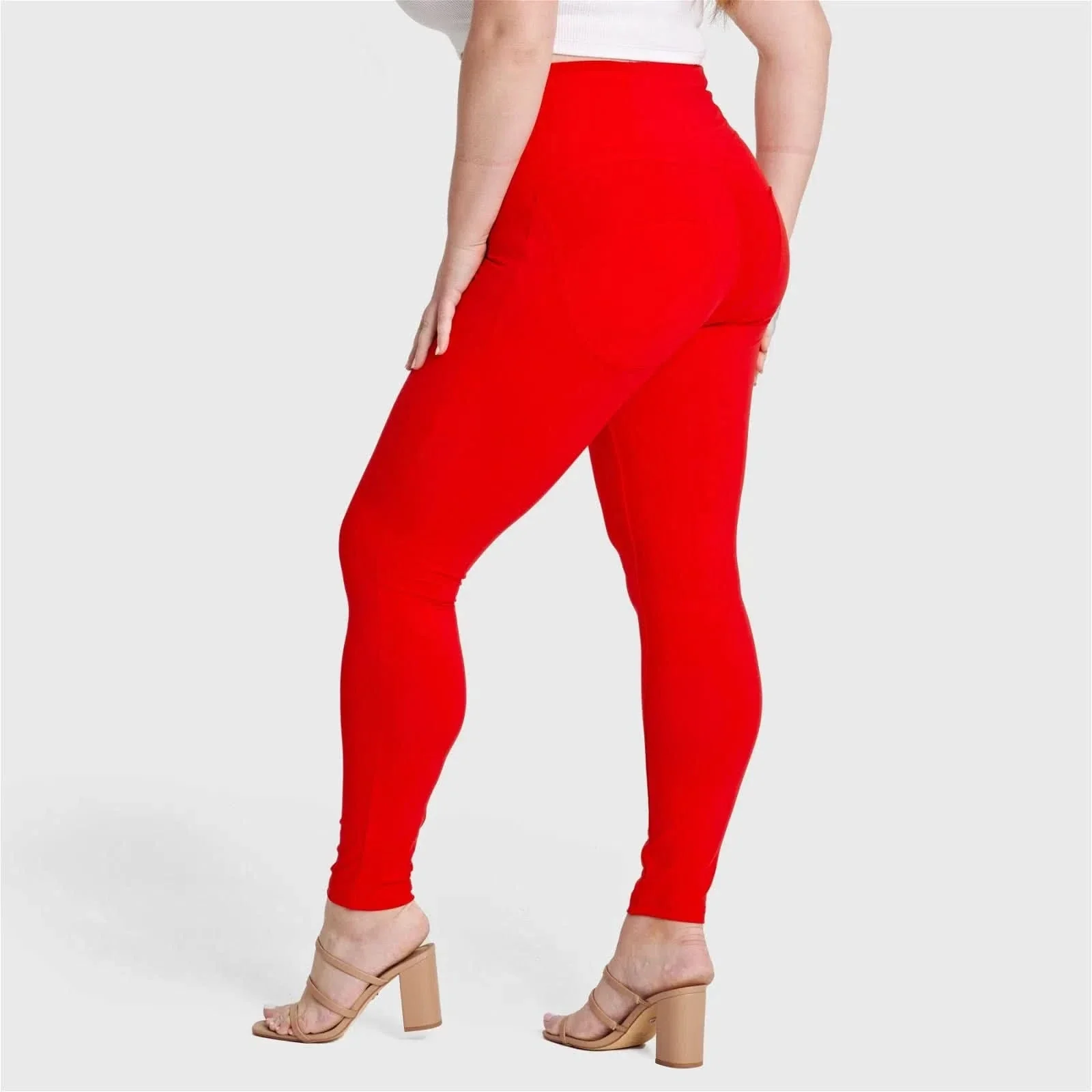 WRUP Curvy Fashion - Zip High Waisted - Full Length - Red - Image 9