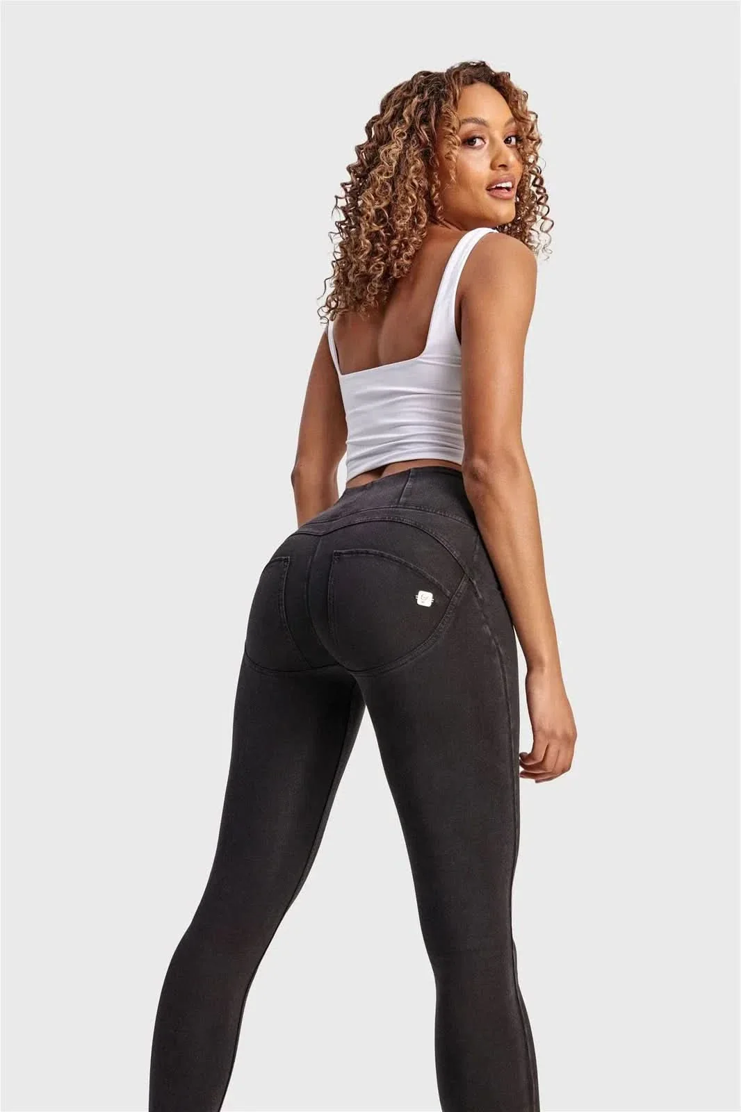 WRUP Denim - High Waisted - Full Length - Black + Black Stitching - Image 3