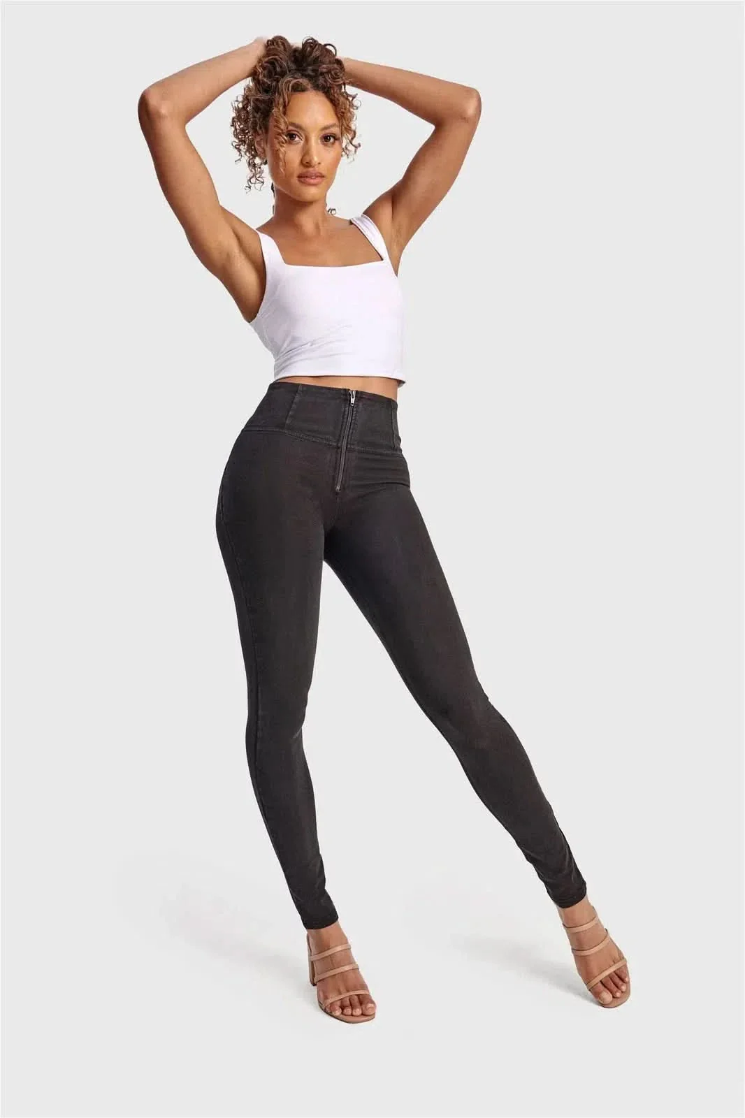 WRUP Denim - High Waisted - Full Length - Black + Black Stitching - Image 5