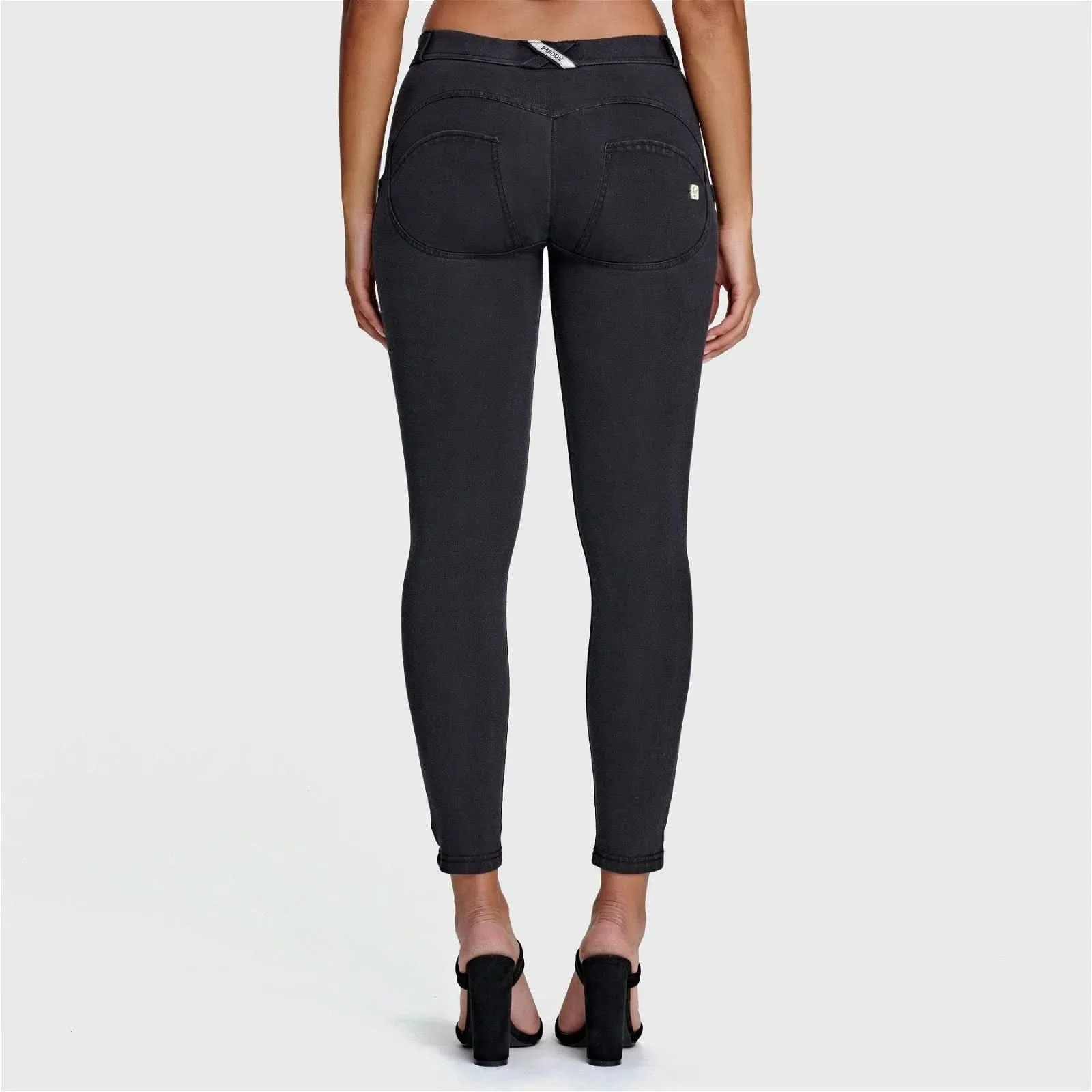 WRUP Denim - Mid Rise - 7/8 Length - Black + Black Stitching - Image 4