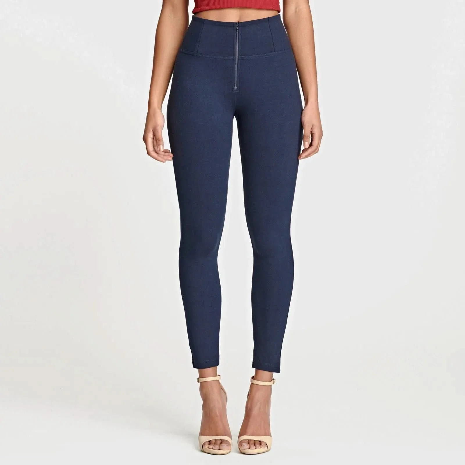 WRUP Fashion - High Waisted - 7/8 Length - Navy Blue - Image 3