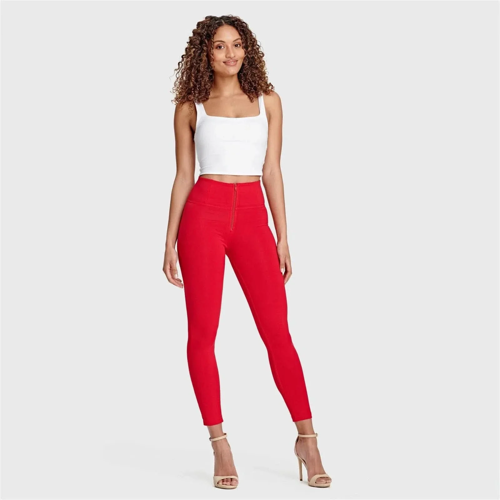 WRUP Fashion - High Waisted - 7/8 Length - Red - Image 3