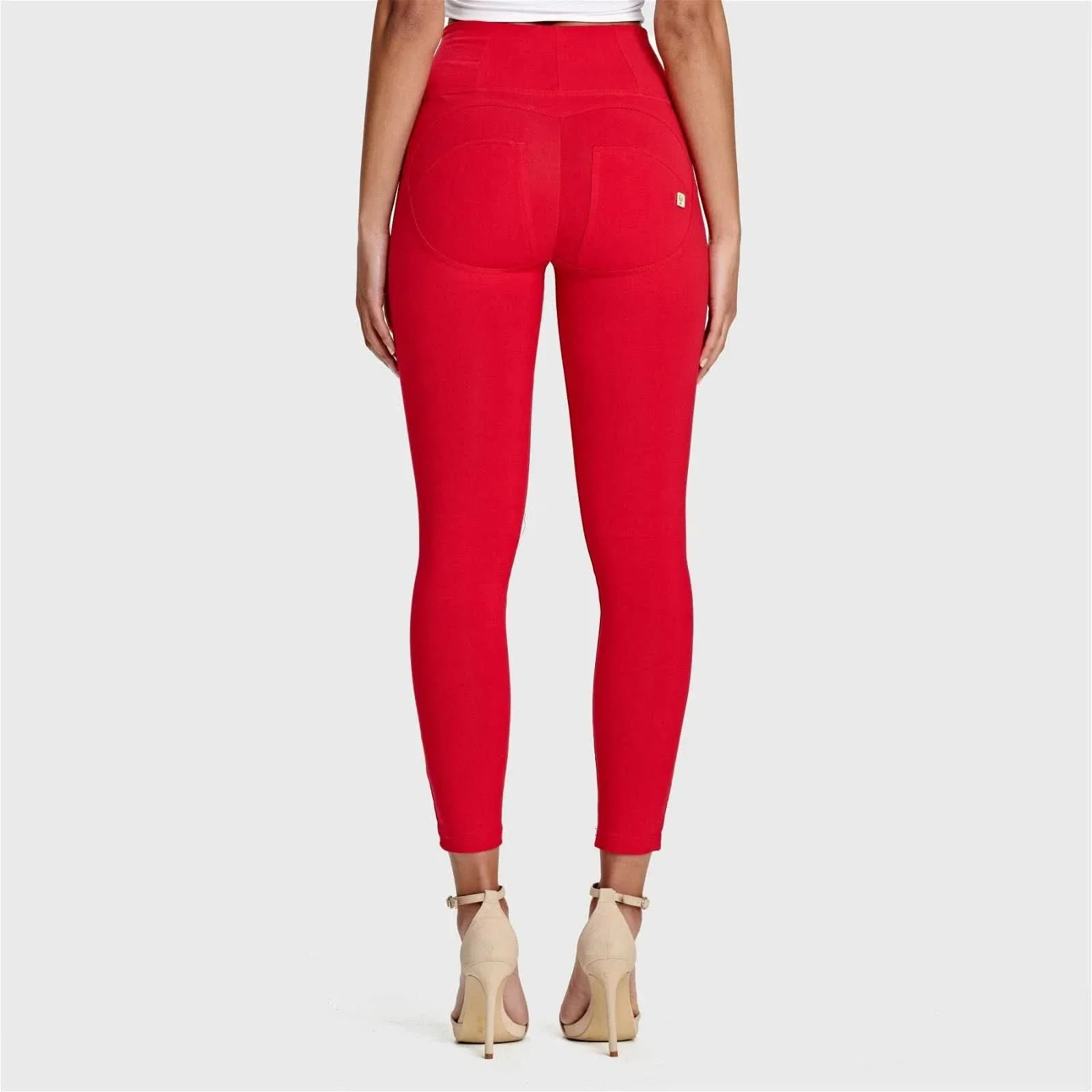 WRUP Fashion - High Waisted - 7/8 Length - Red - Image 5