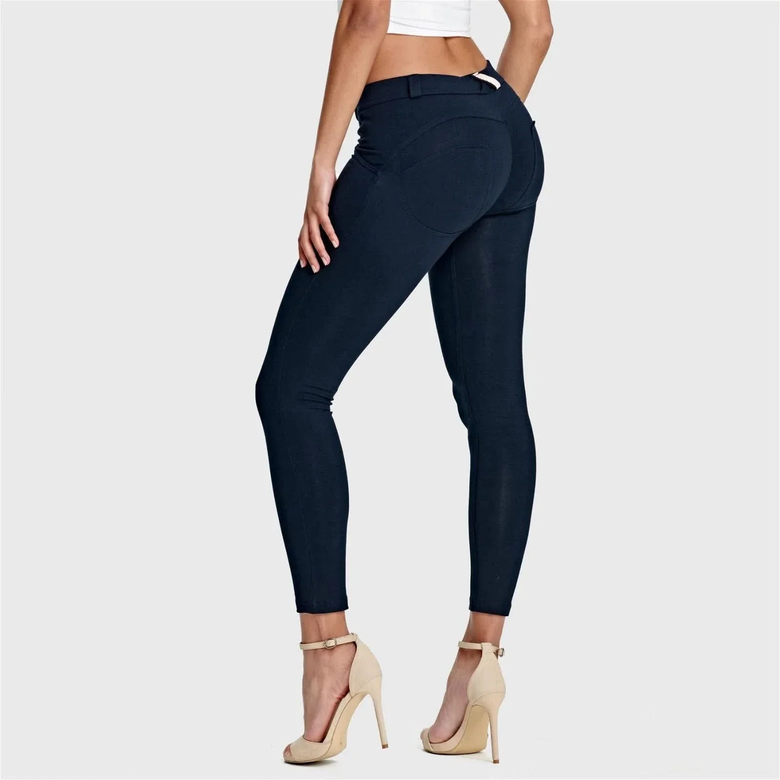 WRUP Fashion - Mid Rise - 7/8 Length - Navy Blue - Image 5