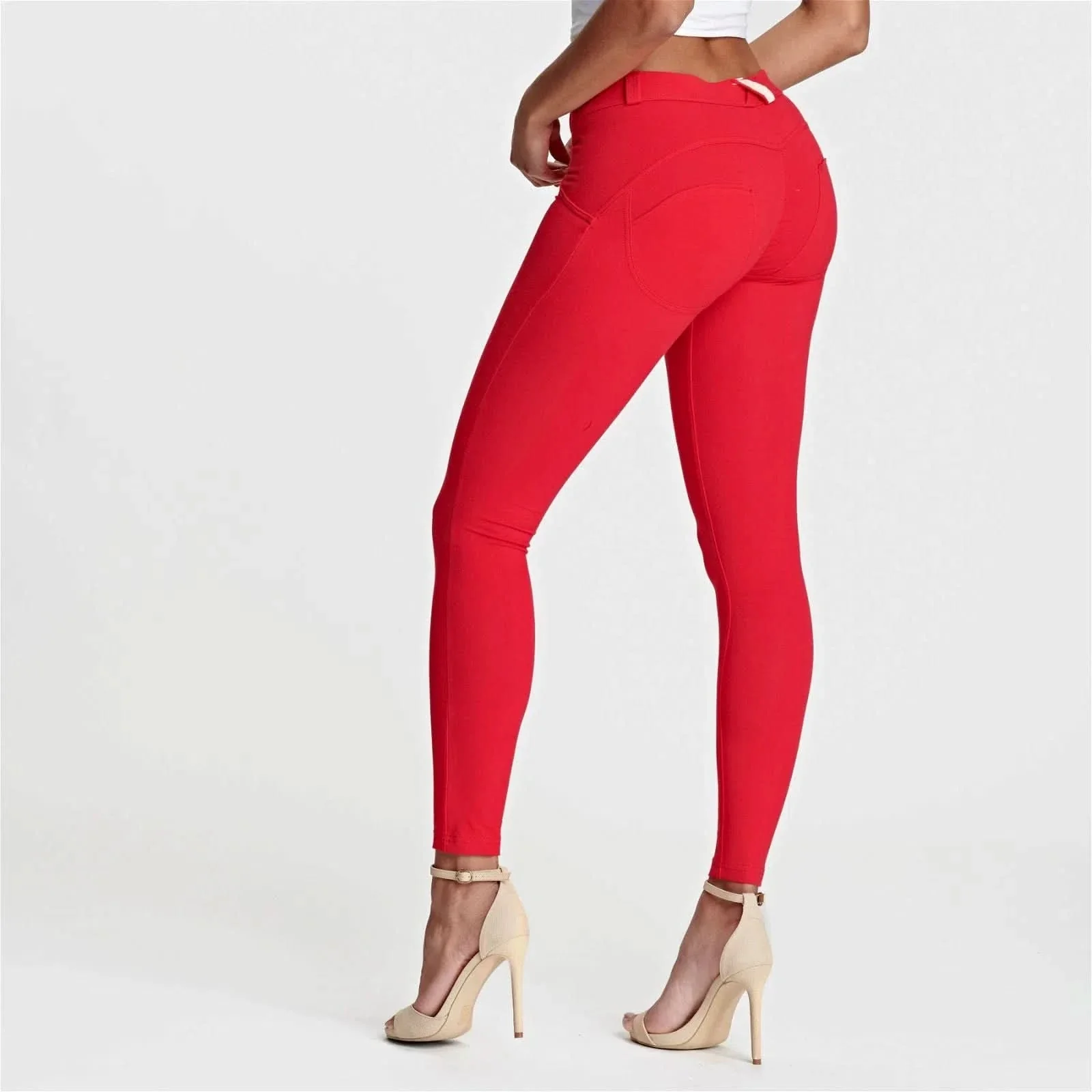 WRUP Fashion - Mid Rise - Full Length - Red - Image 5
