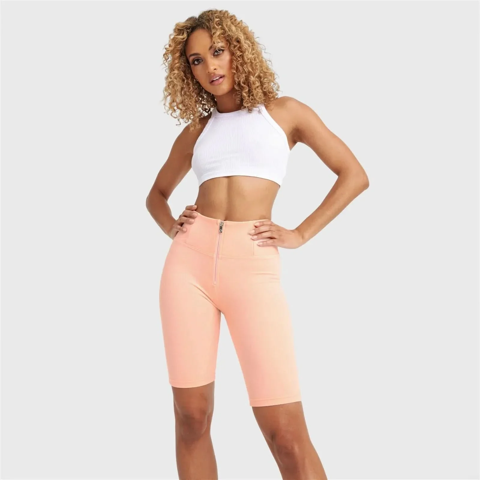 WRUP Drill Limited Edition - High Waisted - Biker Shorts - Peach - Image 3