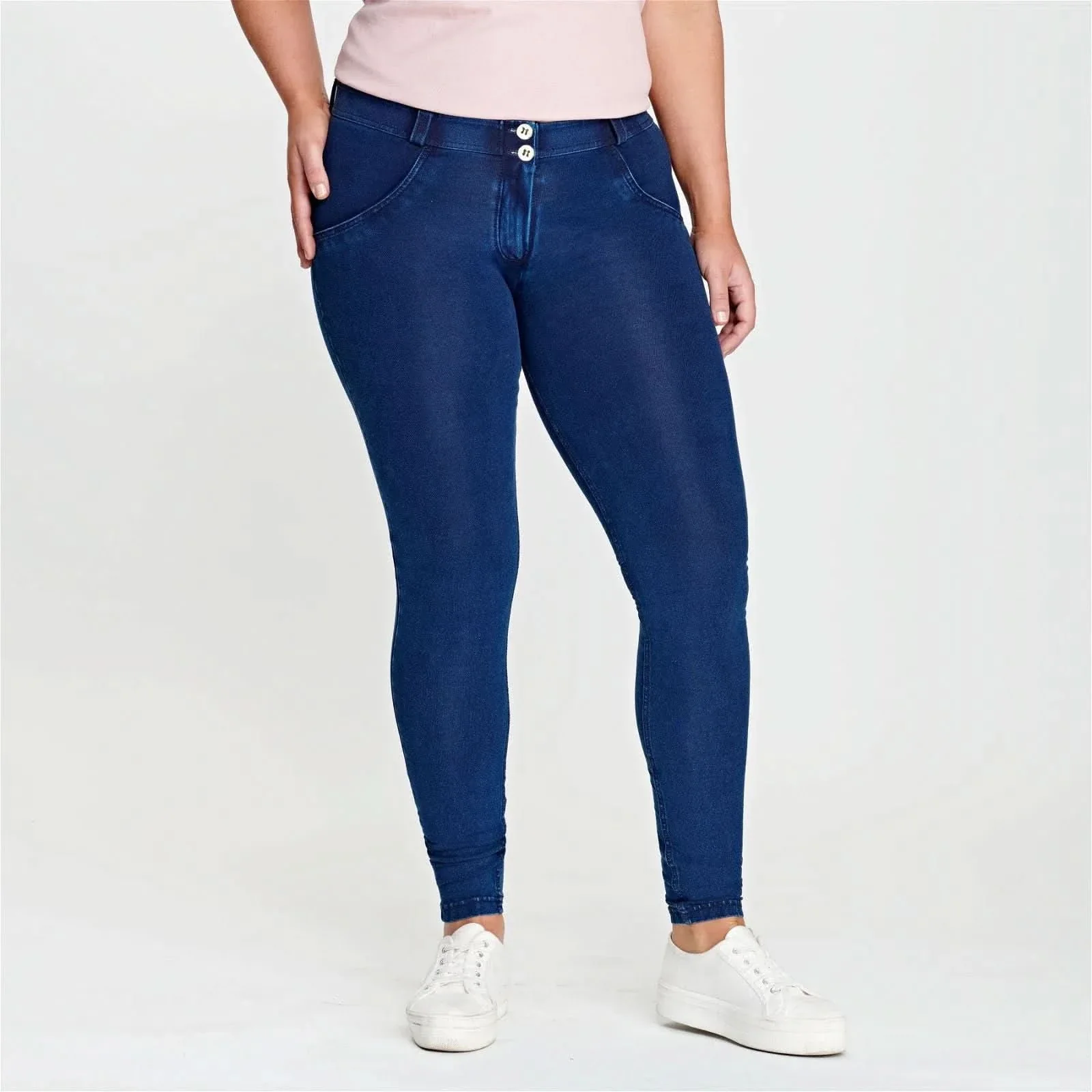 WRUP Denim - Mid Rise - Full Length - Dark Blue + Blue Stitching - Image 13