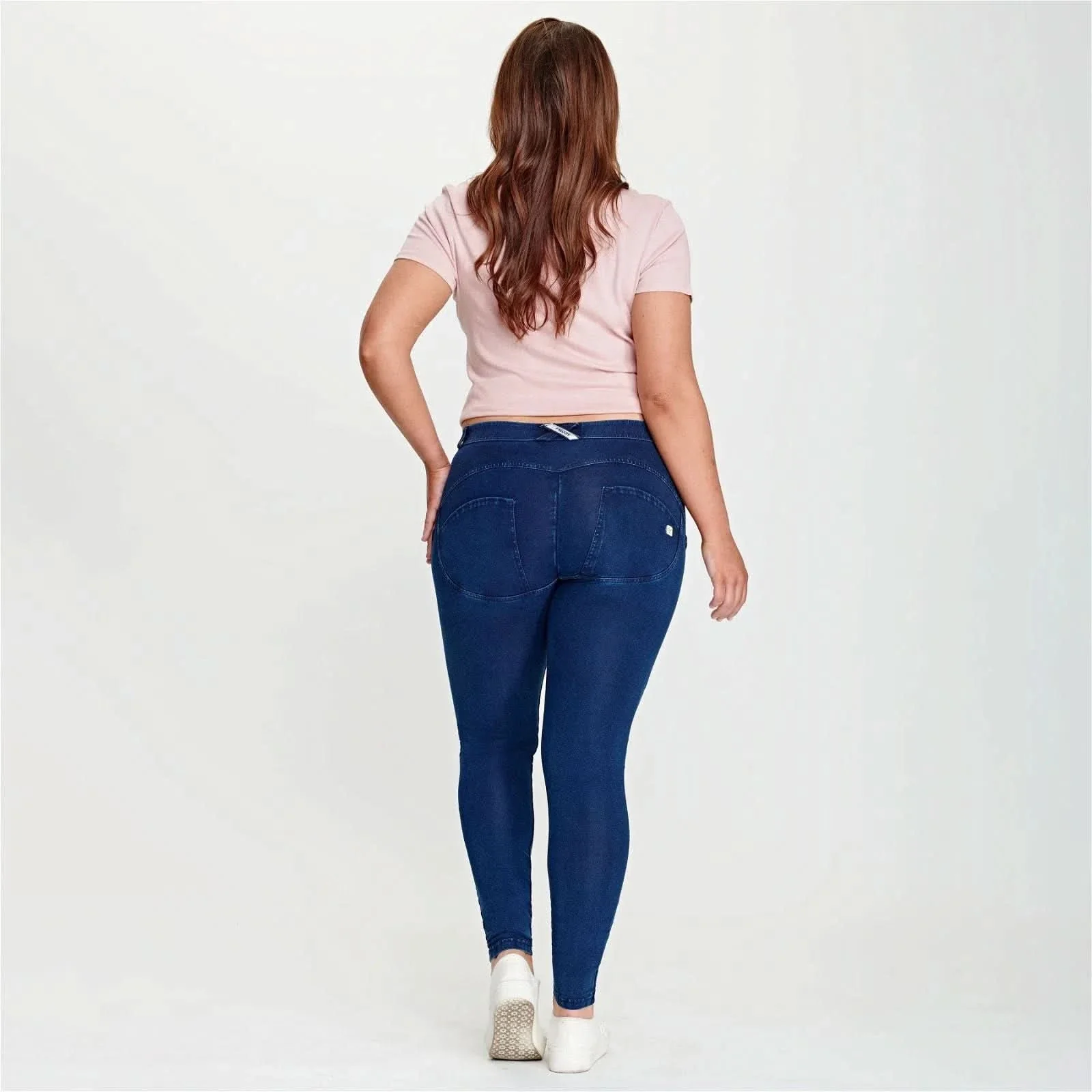 WRUP Denim - Mid Rise - Full Length - Dark Blue + Blue Stitching - Image 16