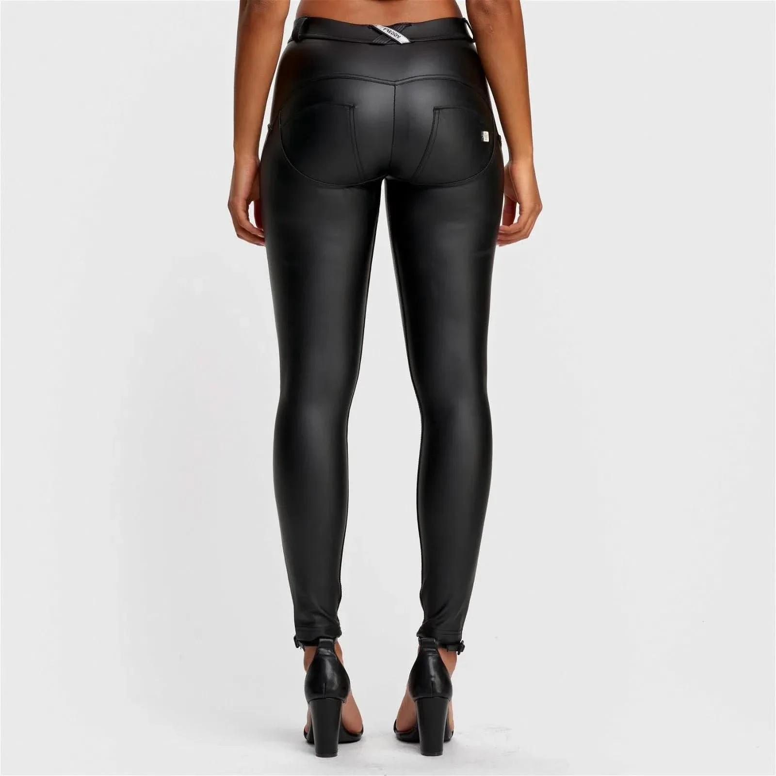 WRUP Faux Leather - Mid Rise - Full Length - Black - Image 4