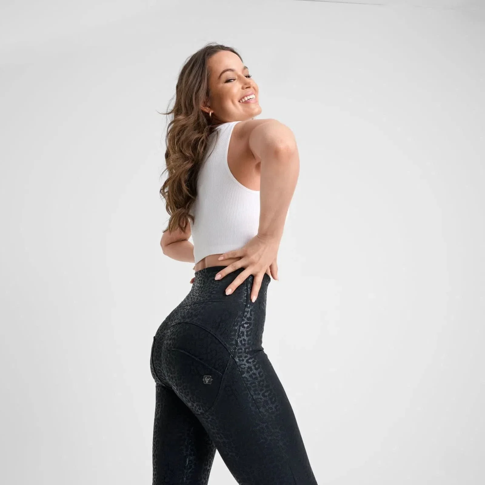 WRUP Panther Print - Super High Waisted - Full Length - Black - Image 5