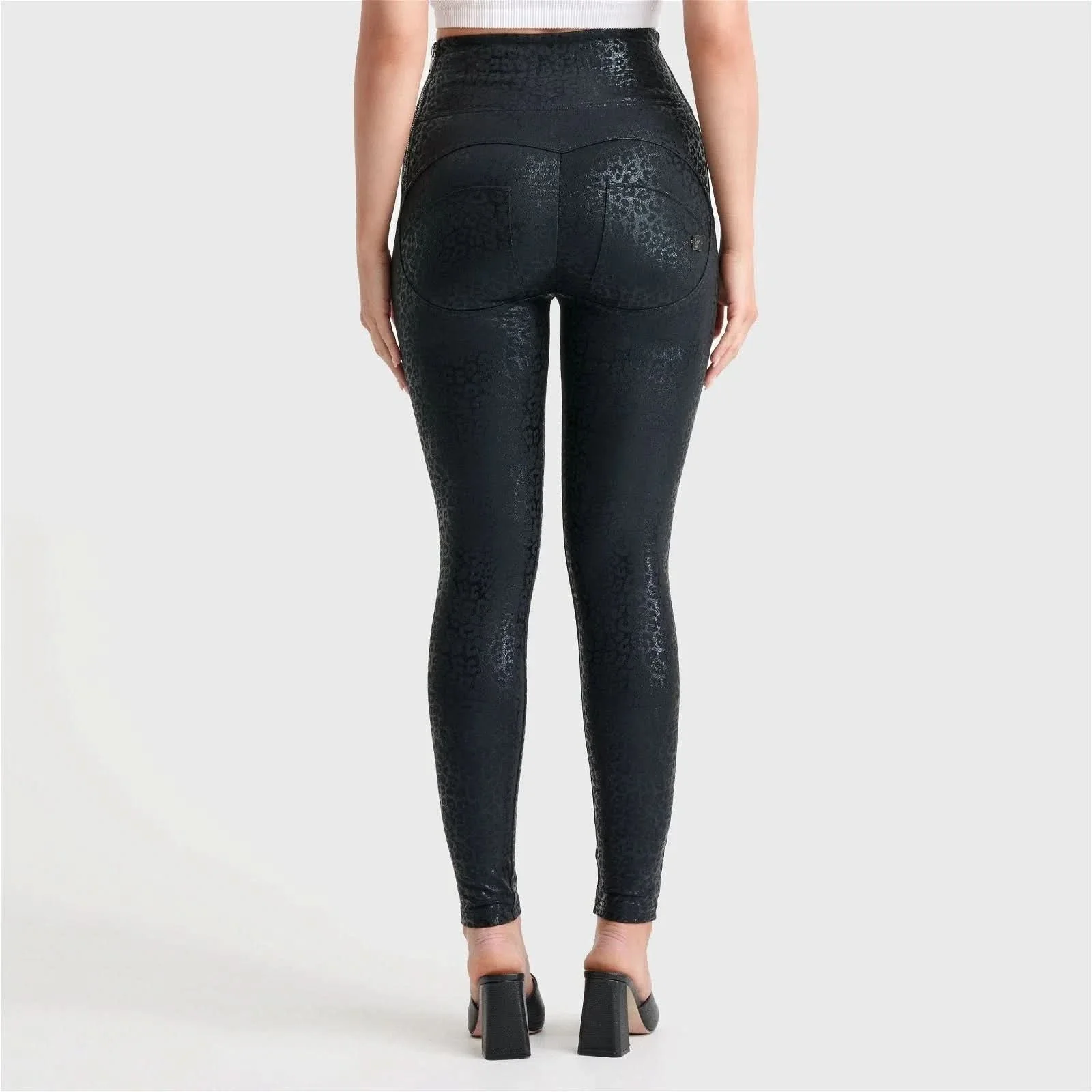 WRUP Panther Print - Super High Waisted - Full Length - Black - Image 9