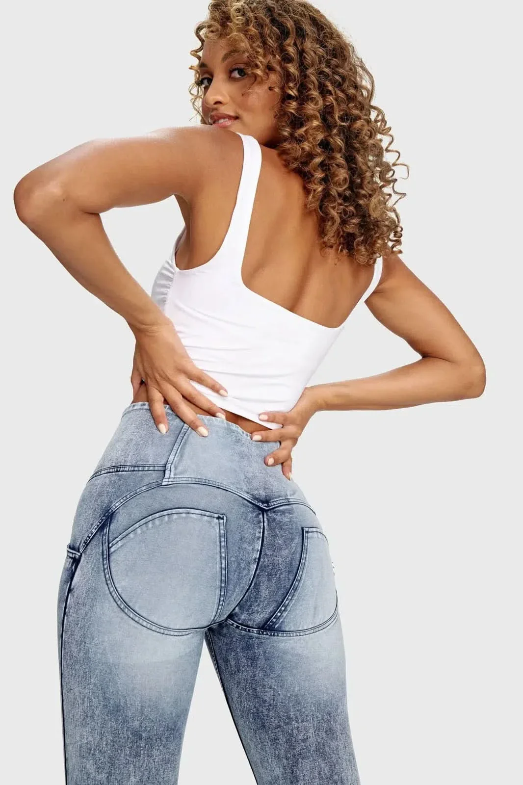 WRUP Denim - 3 Button High Waisted - Full Length - Stonewash - Image 5