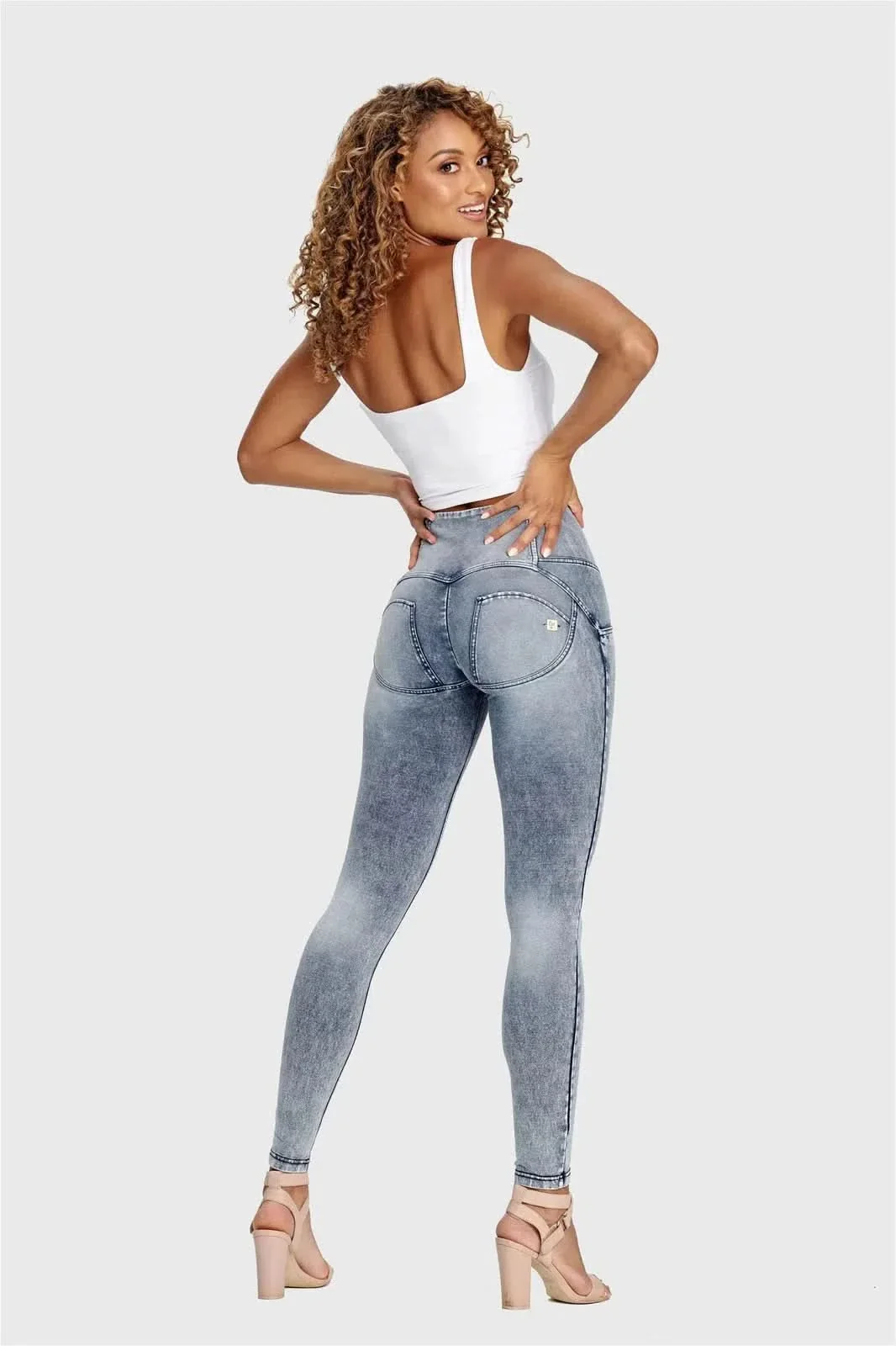 WRUP Denim - 3 Button High Waisted - Full Length - Stonewash - Image 7